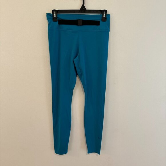 NIKE DRI-FIT TEAL LEGGINGS WOMENS SIZE MEDIUM CROPPED - Picture 3 of 10